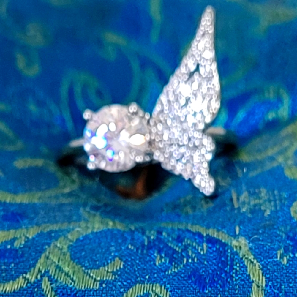 925 Silver Hearts & Arrows  Angel Ring.